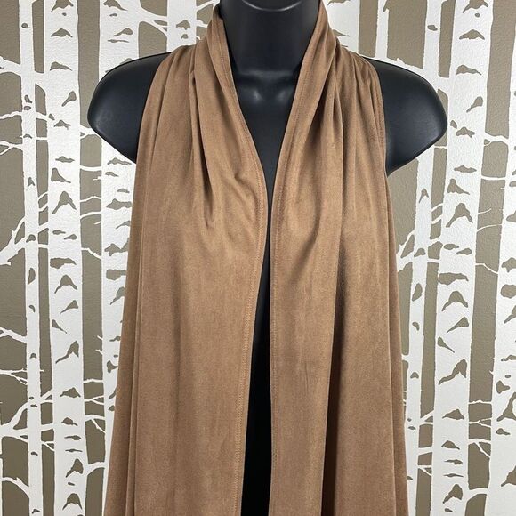 Max Edition Vicuna Faux Suede Square Lapel Racerback Vest S NEW - Picture 4 of 9
